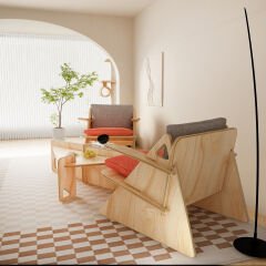 CRAFT BERJER VE ORTA SEHPA-DOĞAL AHŞAP