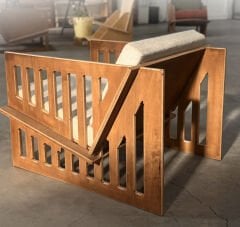 PRAKTURA-ROMA BERJER Ahşap Koltuk, Keten, Teddy, Koltuk, Kontrplak Salon, Oturma Odası, Bahçe Koltuğu