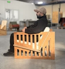 PRAKTURA-ROMA BERJER Ahşap Koltuk, Keten, Teddy, Koltuk, Kontrplak Salon, Oturma Odası, Bahçe Koltuğu