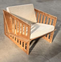 PRAKTURA-ROMA BERJER Ahşap Koltuk, Keten, Teddy, Koltuk, Kontrplak Salon, Oturma Odası, Bahçe Koltuğu