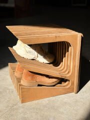 PRAKTURA SHORA AYAKKABILIK Doğal Ahşap Ayakkabılık Tabure Vestiyer İçin 4-6 Çift Ayakkabı 18 Mm Plywood Premium Dizayn