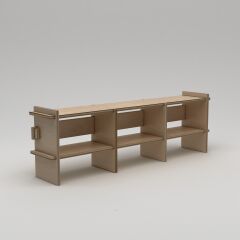 PRAKTURA-LUCIS Tv Ünitesi Salon, Oturma Odası, Modüler, Doğal Ahşap, Kontrplak, Beyaz Tv Ünitesi