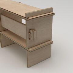 PRAKTURA-LUCIS Tv Ünitesi Salon, Oturma Odası, Modüler, Doğal Ahşap, Kontrplak, Beyaz Tv Ünitesi