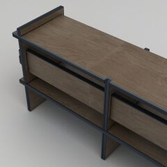 PRAKTURA-UMBRA Tv Ünitesi Salon, Oturma Odası, Sade, Modüler, Doğal, Ahşap, Kontrplak, Kayın, Huş