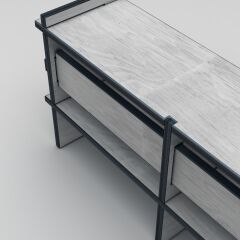 PRAKTURA-STRUCTA  Tv Ünitesi Salon, Oturma Odası, Modüler, Doğal, Ahşap, Kontrplak, Beyaz Tv Ünitesi