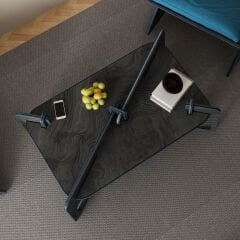 PRAKTURA CRAFT ORTA SEHPA  DOĞAL AHŞAP KONTRPLAK SİYAH RENK. BLACK COFFEE DESK