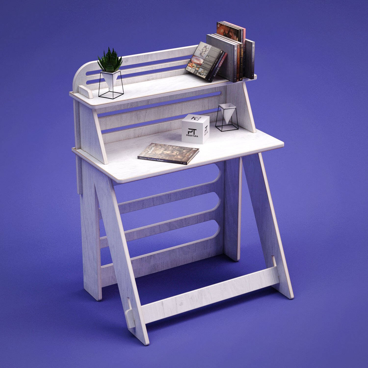 PRAKTURA-AYKA-B MONTESORİ ÇALIŞMA MASASI DOĞAL AHŞAP BEYAZ KONTRPLAK MASA, BEYAZ AHŞAP