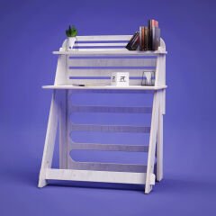 PRAKTURA-AYKA-B MONTESORİ ÇALIŞMA MASASI DOĞAL AHŞAP BEYAZ KONTRPLAK MASA, BEYAZ AHŞAP