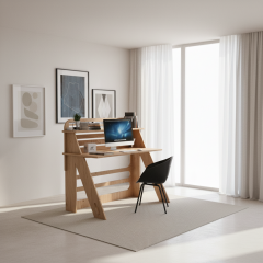 PRAKTURA PORTATİF DOĞAL AHŞAP KONTRPLAK ÇALIŞMA MASASI