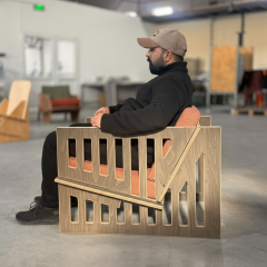 PRAKTURA-ROMA AHŞAP CEVİZ BERJER Geçme Sistem Modern Koltuk Huş Kontrplak – Su, Nem ve Güneşe Dayanıklı Dış Mekân Ahşap Koltuk